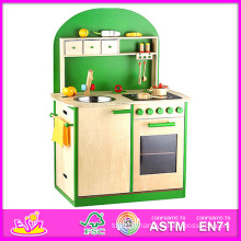 2014 nouveau jouet de cuisine de conception pour des enfants, cuisine en bois heureuse jouet d&#39;Itchen pour des enfants, jeu de cuisine de jeu d&#39;imitation pour le bébé W10c066